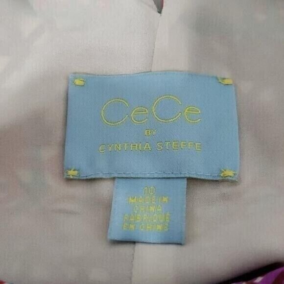 CeCe by Cynthia Steffe halter dress colorful high neck loose fit size 10 NEW - Picture 9 of 13